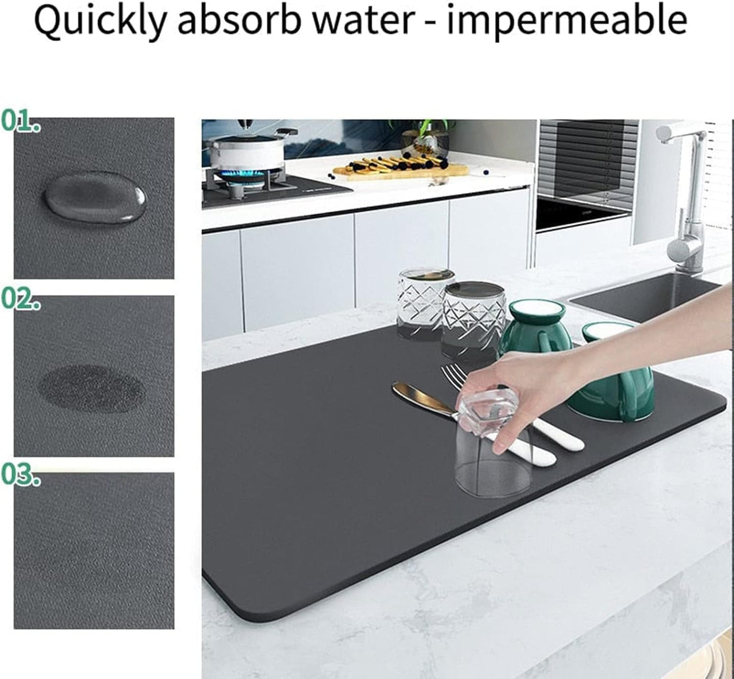 💧 Tapete de Cocina Súper Absorbente para Escurrir | ⭐⭐⭐⭐⭐ORIGINAL