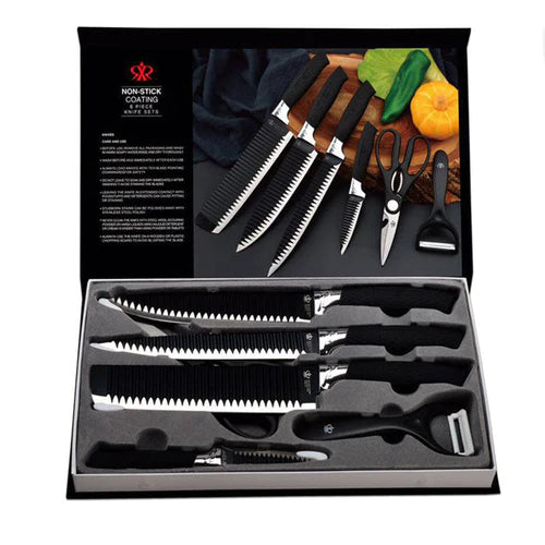 Set De Cuchillos De Cocina 6 Piezas Con Mango Antideslizante 🔪 | ORIGINAL ⭐⭐⭐⭐⭐