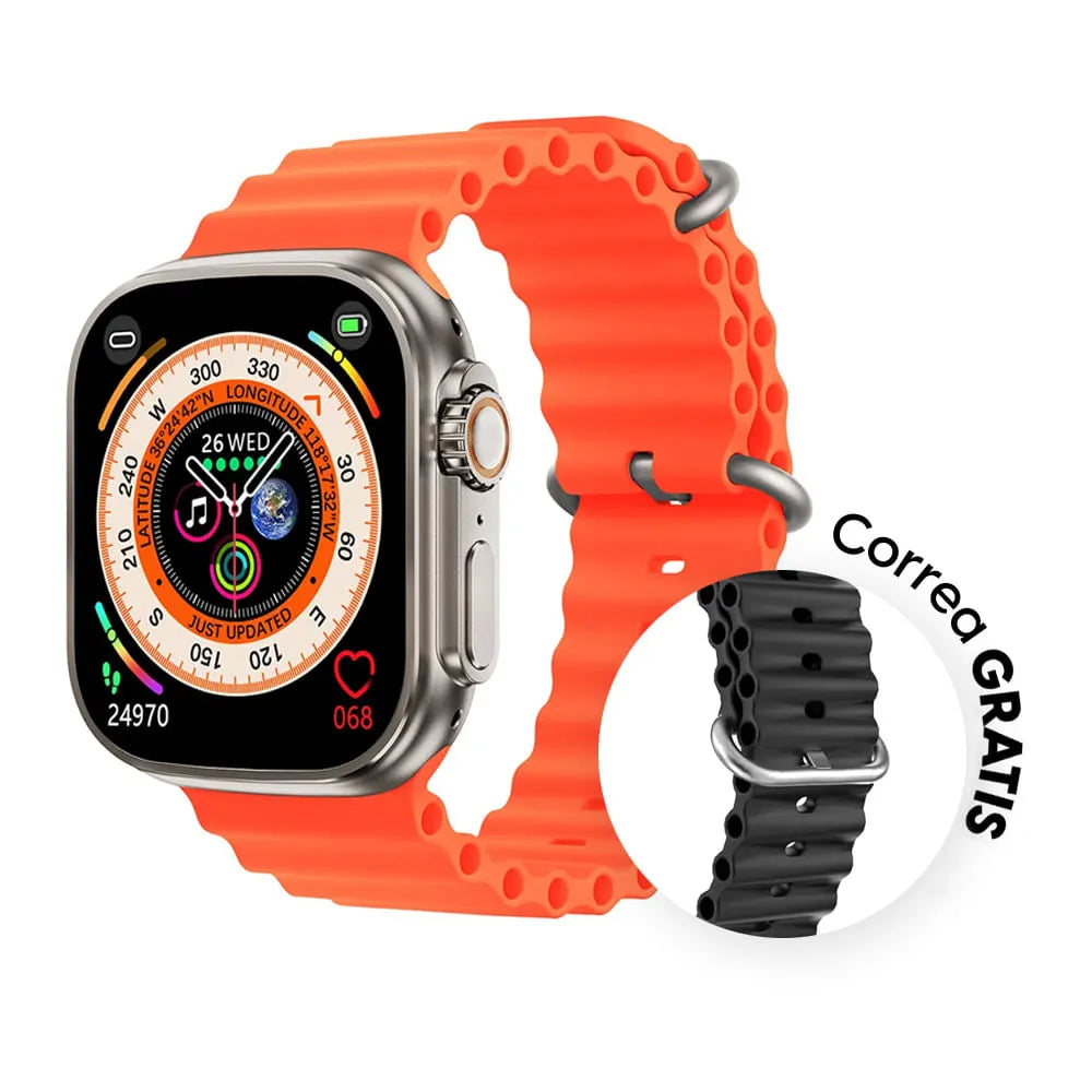 RELOJ SMART ULTRA HK9🔥| (Te obsequiamos las correas naranja y negro para tu combinación)