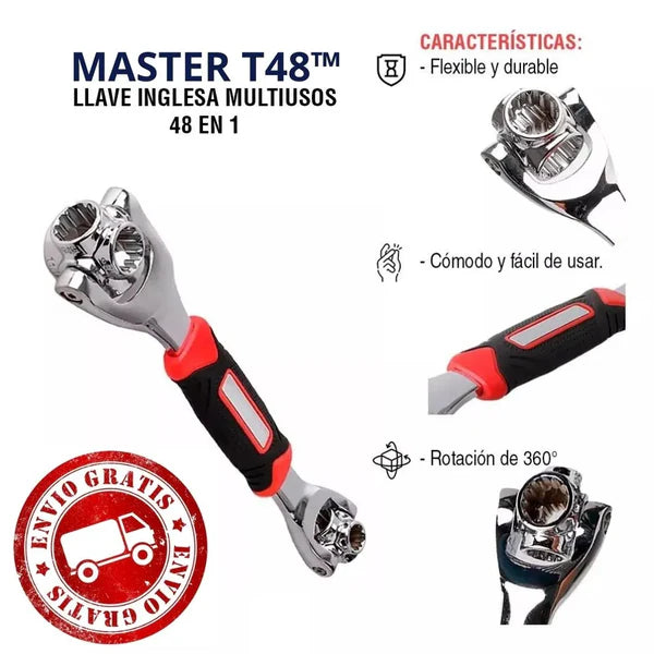 🛠️ LLAVE UNIVERSAL MASTER INGLESA T48™ | 50% DESCUENTO